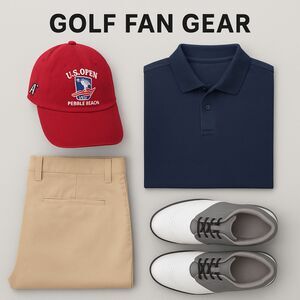 2019 U.S. Open Pebble Beach Golf Cap Red AHEAD Extreme Fit Lightweight Cotton